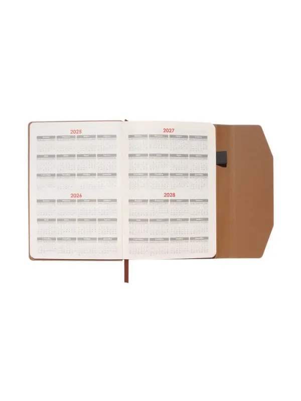 Ежедневник недатированный формат А5, с клапаном, 112л, линия, пвх, Бежевый