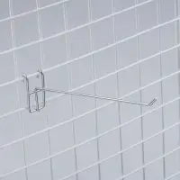 Крючок на сетку одинарный, d=3,5 мм, L=15 см, цвет хром