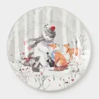 Набор тарелок новогодних &laquo;Снежные забавы&raquo;, 2 шт., d=25.5 см, керамика, подарочная упаковка, белый