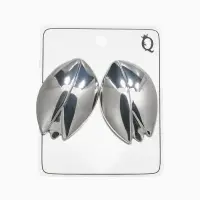 Серьги металл "Тюльпан" цветок, цвет серебро