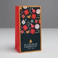 Пакет без ручек &laquo;Счастья в Новом Году&raquo;, 10 х 19.3 х 7 см