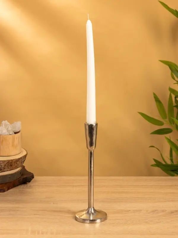 Подсвечник "Модэст" 8х8х23 см, алюминий, цв. серебро