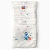 Платки носовые женские Экономь и Я "Полянка" 30*30 см, (набор 12 шт), рис. МИКС,100% пэ