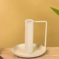 Подсвечник на 1 свечу текстурный с ручкой и блюдцем &laquo;Фисташка&raquo;, 10&times;10&times;9.5 +/- 0.5 см