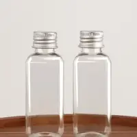 Набор для хранения, 2 бутылочки по 50 мл, 9 &times; 3 см, цвет серебристый/прозрачный