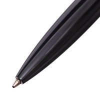 Ручка подарочная шариковая в кожзам футляре поворотная Люкс корпус черный/серебро