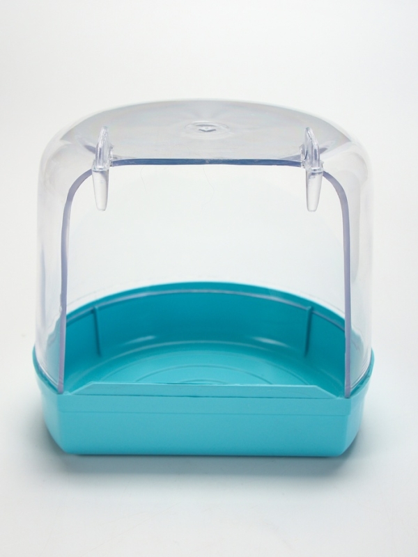 Купалка для птиц, внешняя 12 х 9 х 11 см, бирюзовая