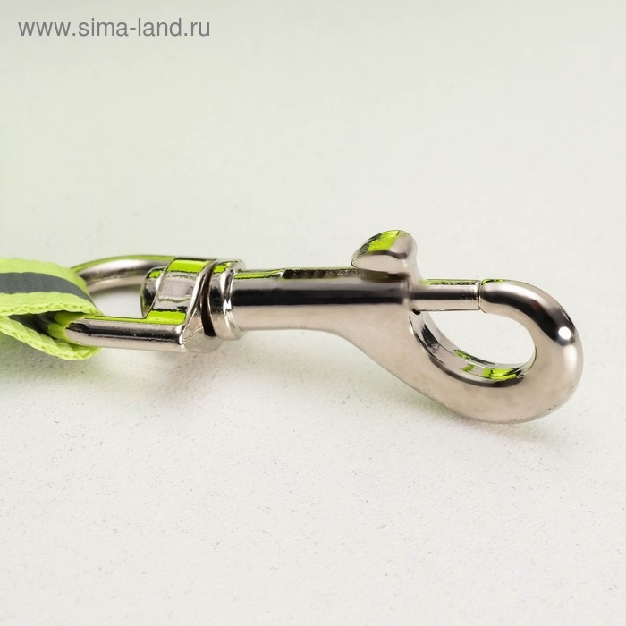 Рулетка "Пижон" светоотражающая, 5 м, до 25 кг, трос, прорезиненная ручка, зелёная