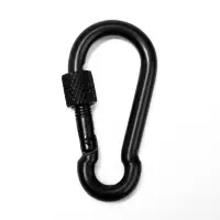 Карабин монтажный с фиксатором ТУНДРА krep, DIN5299D, 5&times;50 мм, черный, 1 шт.