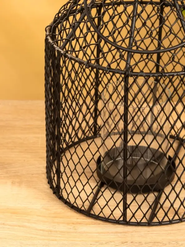 Подсвечник фонарь со стеклянной колбой 20х20х26 см, d 10 см, металл, цв. черный