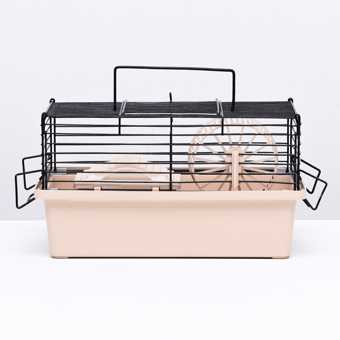 Клетка-мини для грызунов Клетка-мини для грызунов "Пижон" №1, укомплектованная, 27 х 15 х 13 см, бежевая