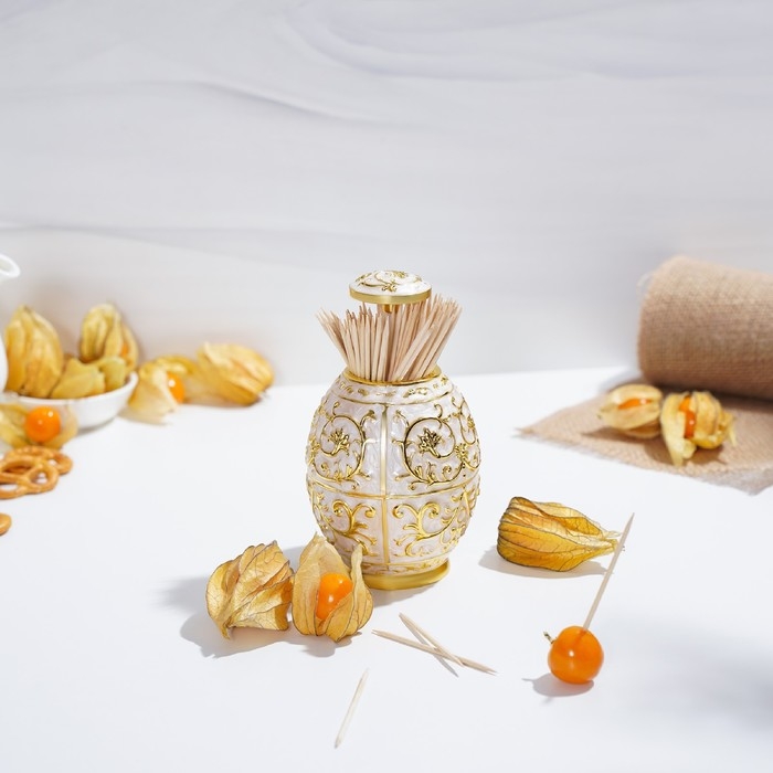 Подставка под зубочистки, 8&times;12 см, цвет металла золотой