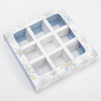 Коробка под 9 конфет с ячейками &laquo;Новогодняя&raquo; 14,5 х 14,5 х 3,5 см, Новый год