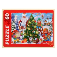 Новый год! Пазл &laquo;Дед Мороз и гномики&raquo;, 60 элементов