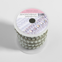 Стразы и бусины термоклеевые, ширина - 11 мм, 4,5 &plusmn; 0,5 м, цвет серебряный