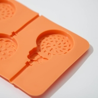 Форма для леденцов Доляна &laquo;Улыбка&raquo;, силикон, 25&times;9,5 см, 5 ячеек, с палочками, цвет МИКС