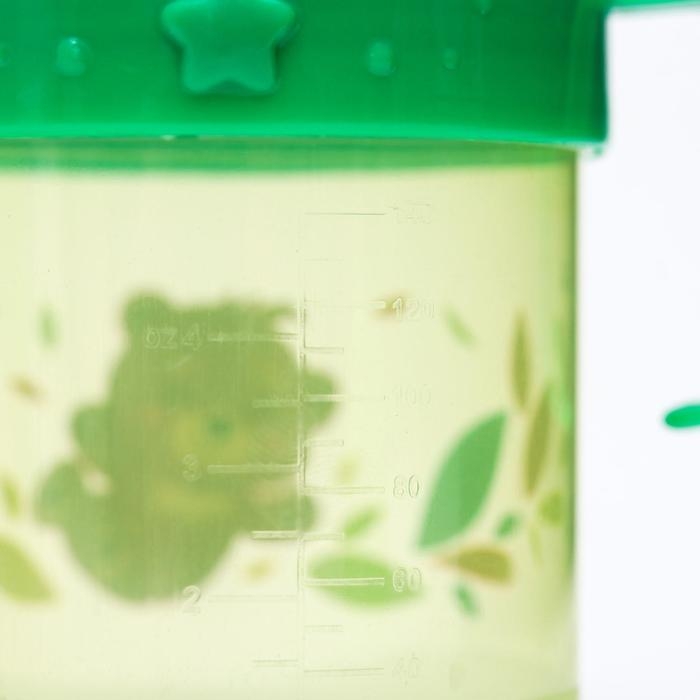 Поильник детский с твёрдым носиком &laquo;Мишутка. Мамы и малыши&raquo;, 150 мл., с ручками, цвет зеленый