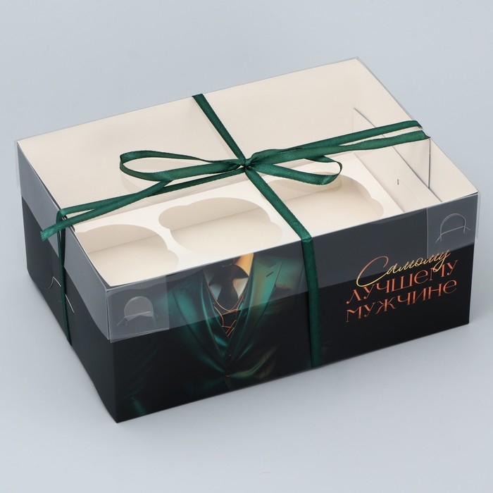 Коробка для капкейка, кондитерская упаковка, 6 ячеек &laquo;Стиль&raquo; 23 х 16 х 10 см