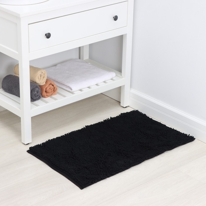 Коврик для дома LaDо́m, букли, плотность 1400 г, 50&times;80 см, цвет графитовый