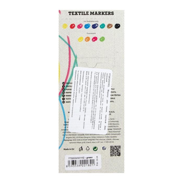 Маркер для ткани 2.0 мм Koh-I-Noor 3203/25, длина письма 500 м, зеленый