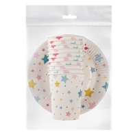 Набор бумажной посуды одноразовый Звезды&raquo;, 10 стаканов, 10 тарелок