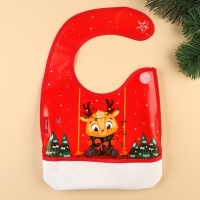 Нагрудник для кормления новогодний &laquo;Любимый подарочек&raquo;, непромокаемый на липучке, с карманом, подарочная упаковка, Крошка Я