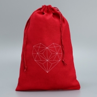 Мешочек подарочный замшевый &laquo;Сердце&raquo;, 20 х 30 см +/- 1.5 см