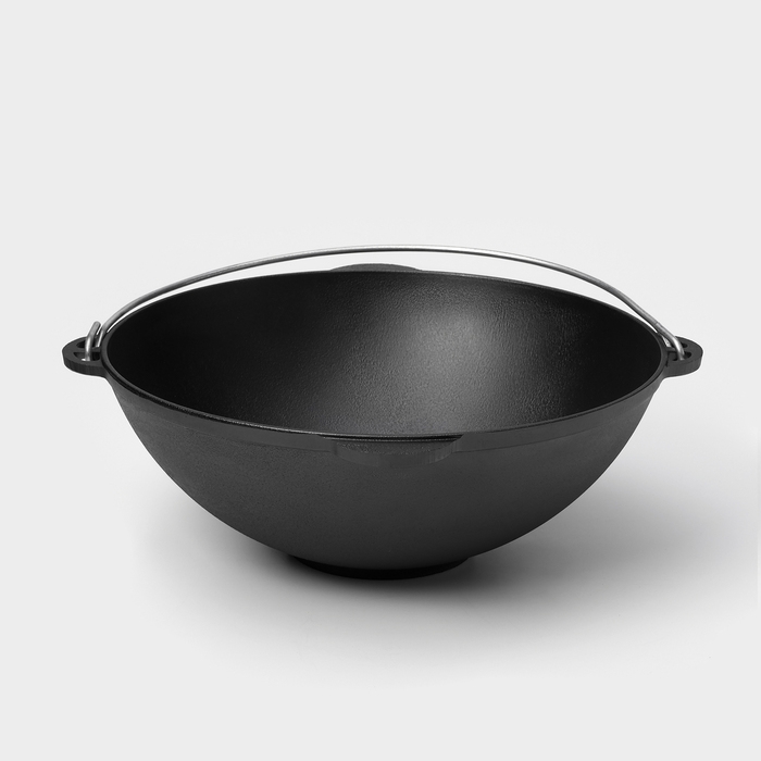 Казан чугунный Wild Kitchen &laquo;Туризм&raquo;, 8 л, d=36 см, лопатка и губка в комплекте