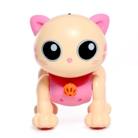 Робот кот &laquo;Пультовод&raquo; ZHORYA, на пульте управления, интерактивный: сенсорный, звук, свет, на батарейках, на русском языке, розовый