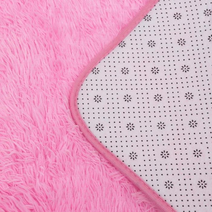 Коврик для ванной и туалета Доляна &laquo;Пушистик&raquo;, 50&times;80 см, цвет розовый