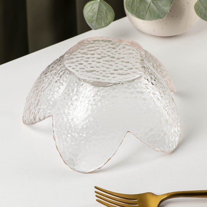 Салатник стеклянный фигурный &laquo;Цветок&raquo;, 280 мл, 16&times;7,7 см