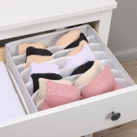 Органайзер для хранения белья LaDо́m, 7 ячеек, 34&times;30,5&times;10 см, цвет серый