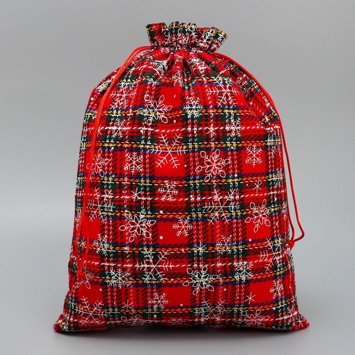 Мешочек подарочный холща &laquo;Подарок для тебя&raquo;, снежинки, 30 х 40 см +/- 1.5 см, Новый год