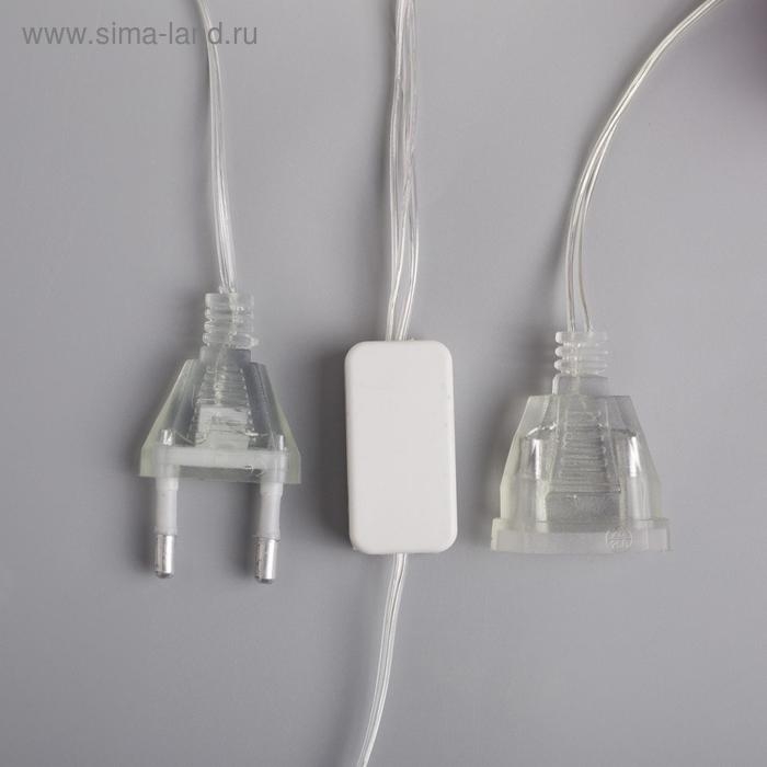 Гирлянда &laquo;Нить&raquo; 5 м с насадками &laquo;Розы зелёные&raquo;, IP20, прозрачная нить, 20 LED, свечение тёплое белое, 220 В