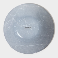 Салатник стеклянный Доляна &laquo;Марбл чёрный&raquo;, 740 мл, 18&times;4,5 см, цвет чёрный