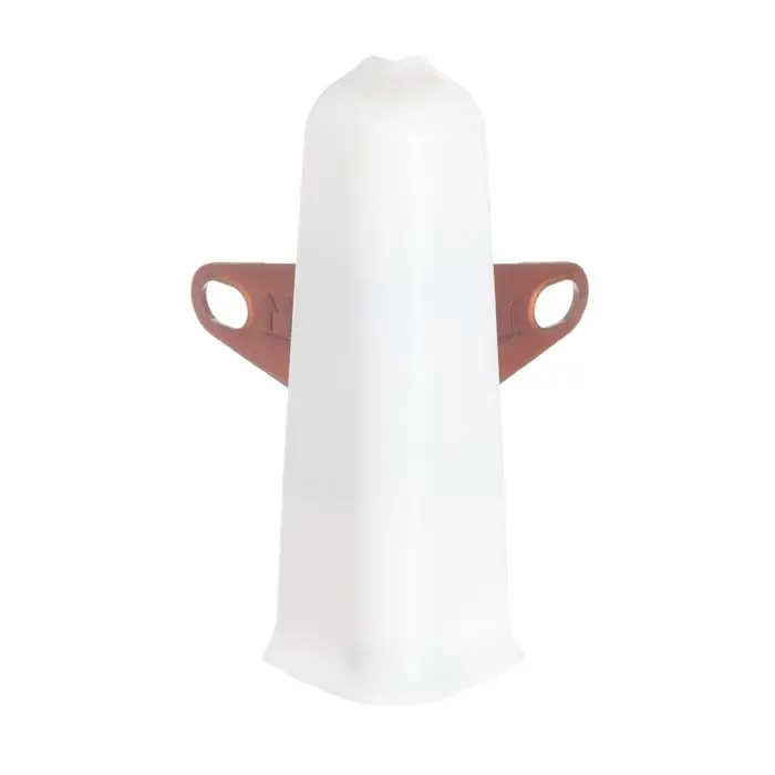 Угол наружный (внешний) с крепежом для плинтуса &laquo;Деконика&raquo;, 85 мм, цвет 001-G белый глянцевый