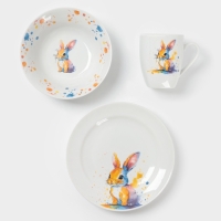 Набор посуды 3 предм. Зайка Цветной И.У.