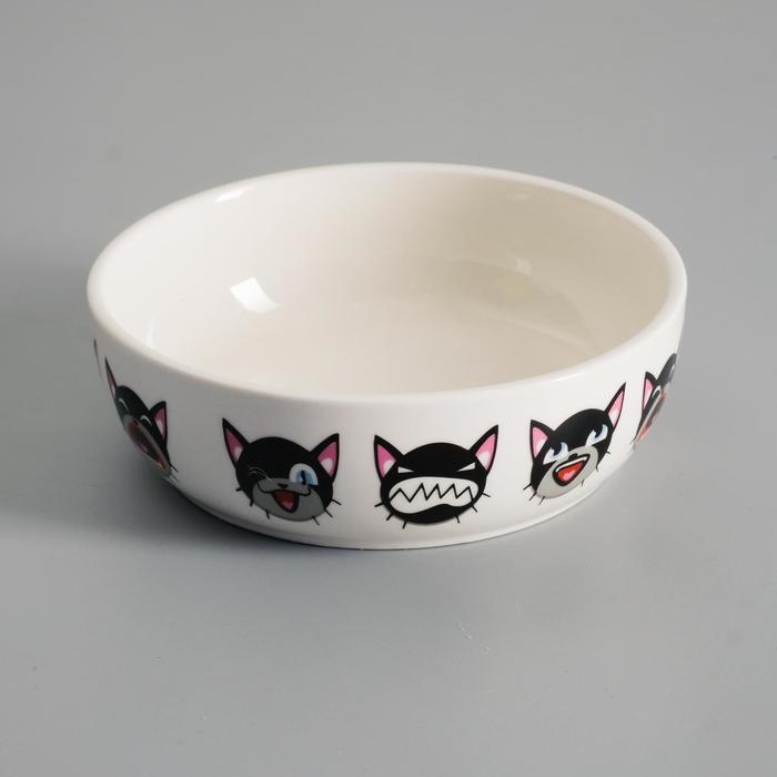 Миска керамическая "Эмоджи" 250мл, 12 х 3,5 см, белая