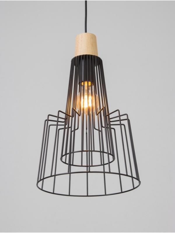 Светильник "Крит" 1х40Вт Е27 черный/коричневый 25х25х37(137)см