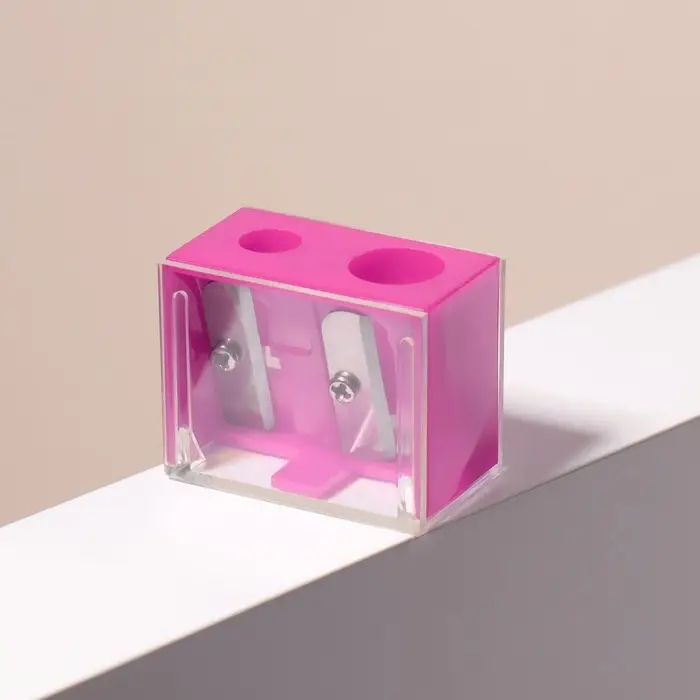 Точилка косметическая, с крышкой, двойная, МИКС