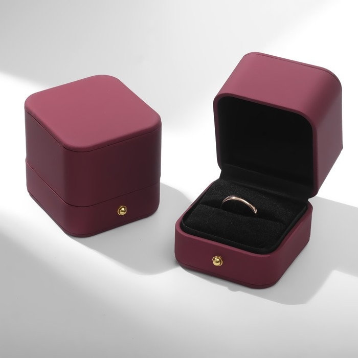 Футляр под кольцо &laquo;Классика&raquo; ретро, 6,5&times;6, цвет бордовый