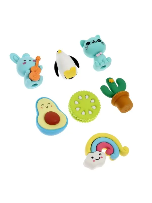 Набор фигурных ластиков, 7 штук, МИКС