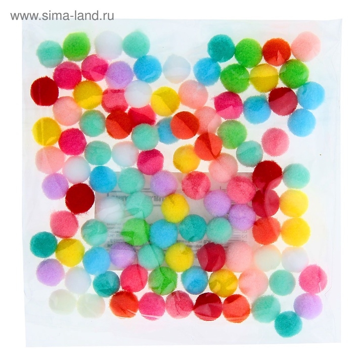 Набор текстильных деталей для декора &laquo;Бомбошки&raquo; 100 шт. набор, размер 1 шт. 0,6 см, цвет МИКС