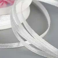 Лента атласная, 3 мм, 45&plusmn;1 м, белая №01