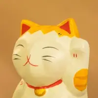 Сувенир &laquo;Кошка Неко&raquo;, 6&times;6&times;11 см, дерево, оранжевый