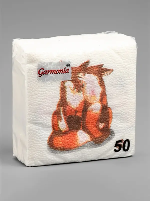 Салфетки бумажные Гармония цвета многоцветие "Лисички", 24*24 см 50 листов