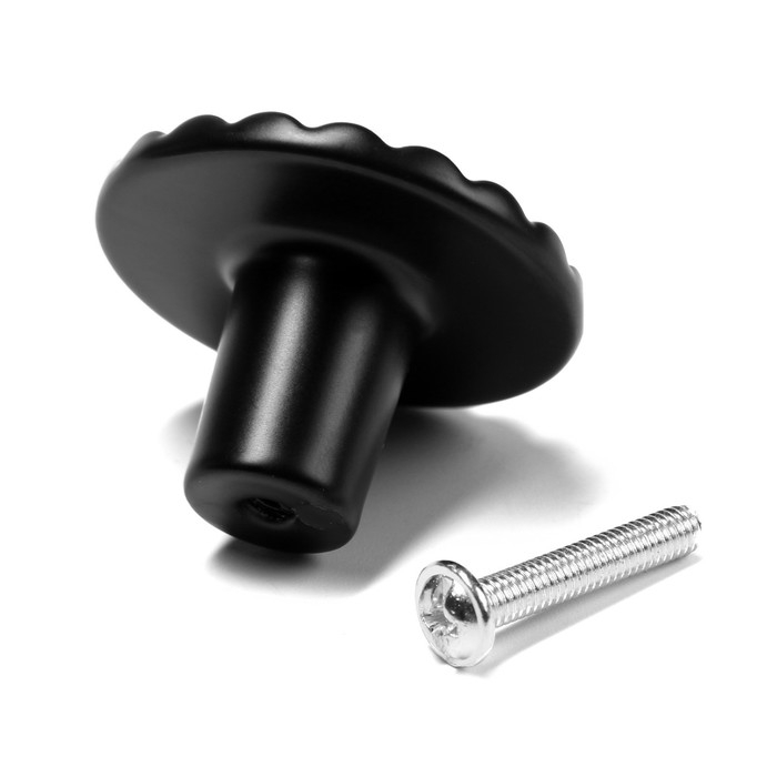 Ручка-кнопка CAPPIO, d=36 мм, цвет черный, 8 шт.