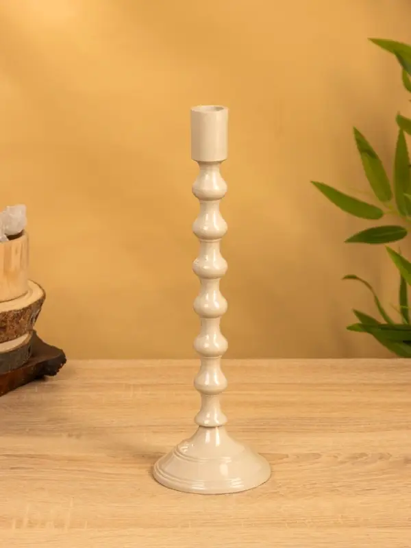 Подсвечник "Кремовый" 10х10х31 см, алюминий