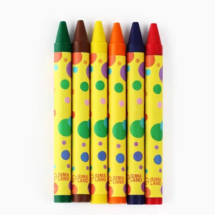 Восковые мелки, 6 цветов &laquo;Школьные&raquo;