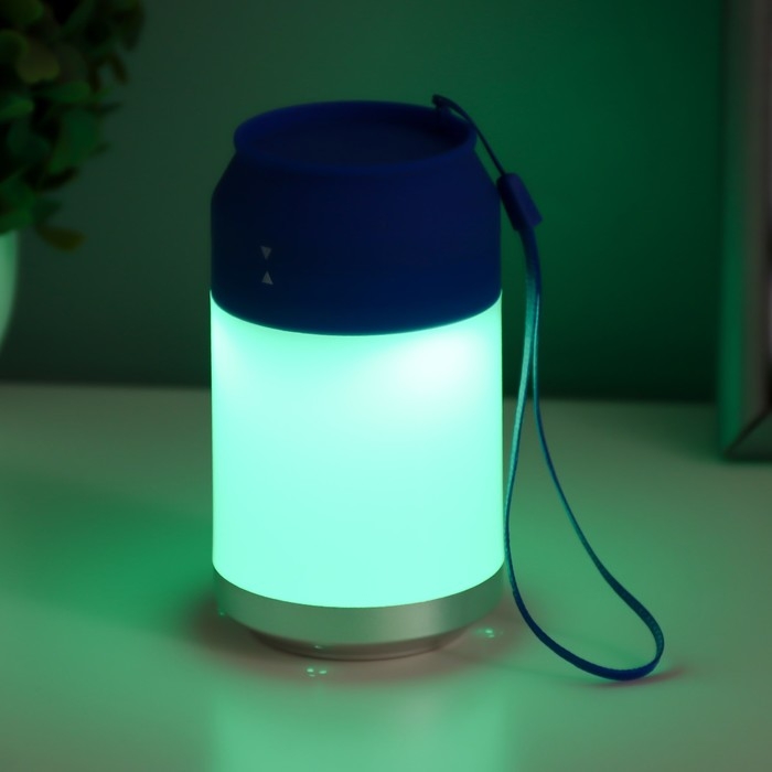 Ночник "Фоси" LED 5 режимов от батареек 3хААА бело-синий 6,5х6,5х11,5 см